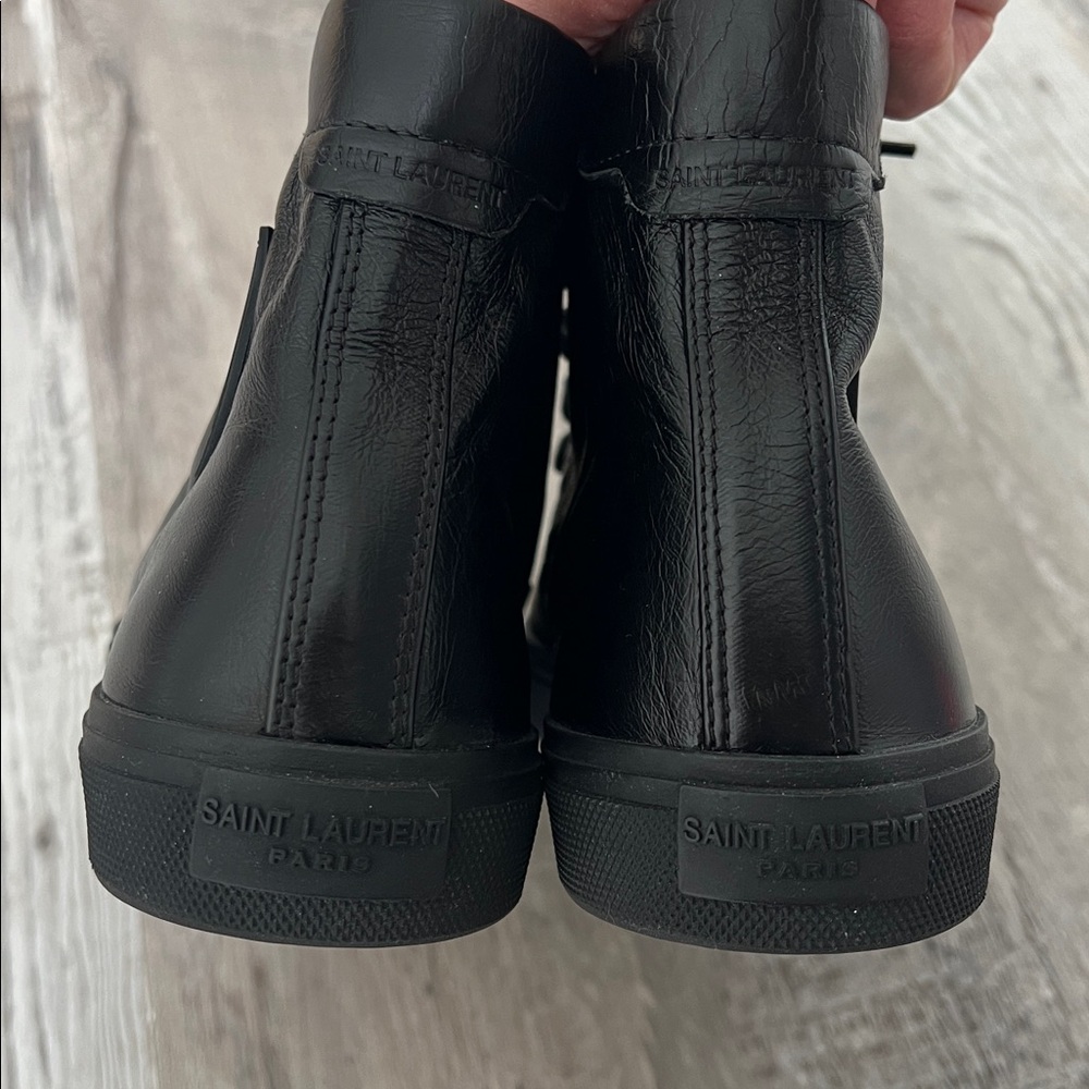 New Saint Laurent Bedford High-Tops Black Sneakers size 39 US 9 - Picture 6 of 17